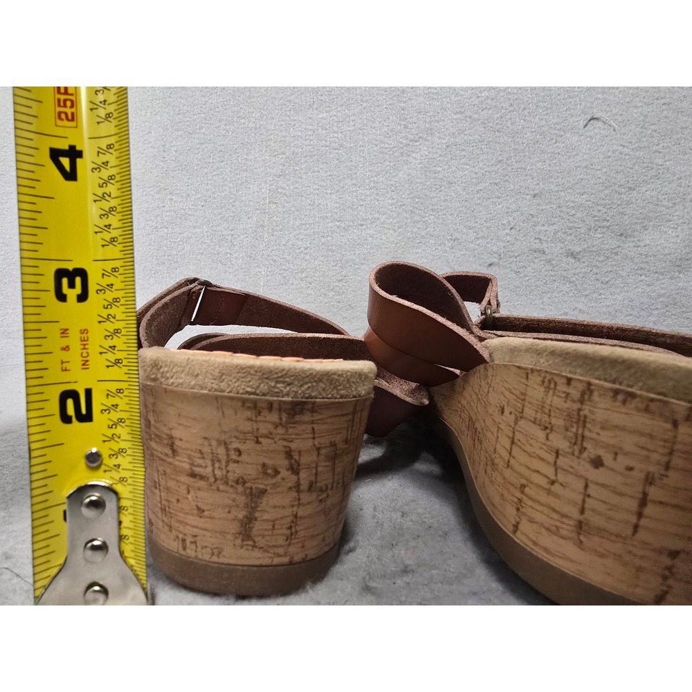Bjorndal Mabel Brown Strappy Cork Wedge Sandals Womens 9 Hook Loop Strap - Picture 11 of 11